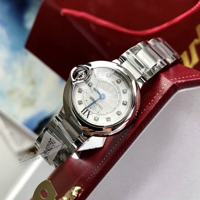 卡地亞石英手錶 Cartier經典款真鑽藍氣球女裝腕表  gjs2099